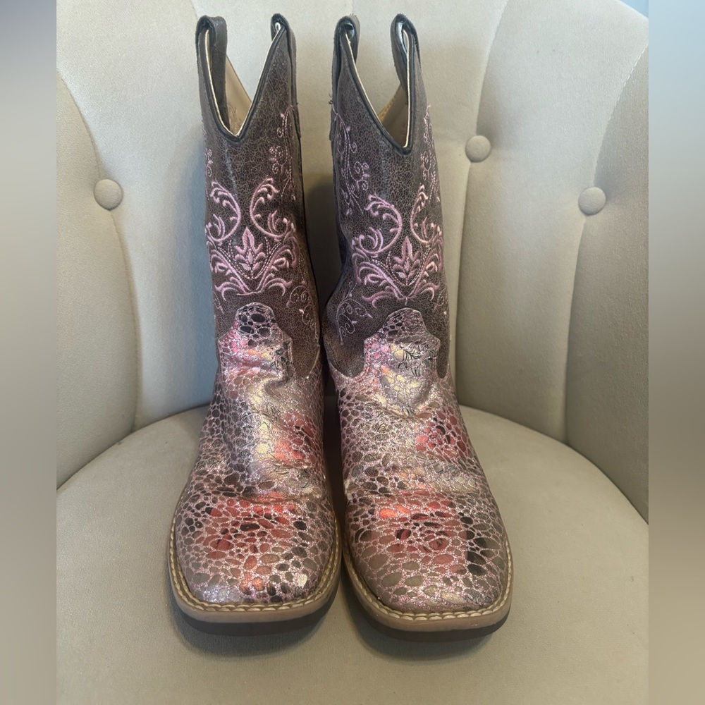 Women's Western Boots - Pink and Brown